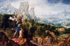 Paisaje con la ofrenda de Isaac de Herri met de Bles